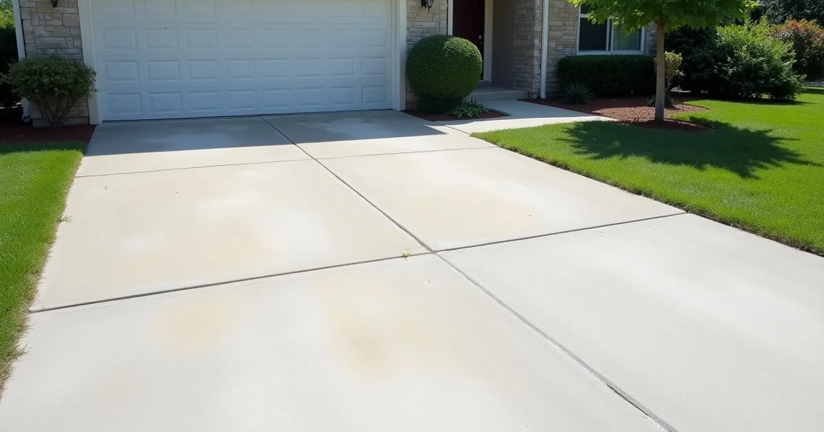 Driveway after pressure washing