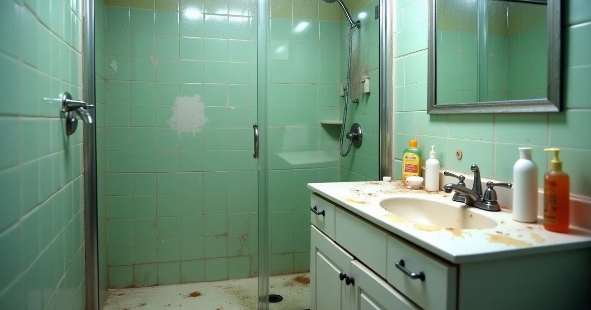 Bathroom before cleaning