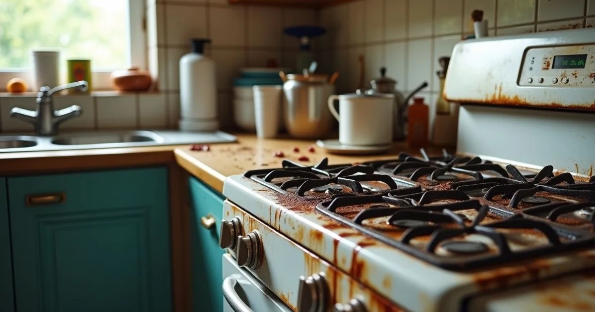 Kitchen before cleaning